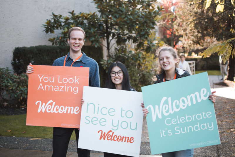 Greeters at Willingdon Church