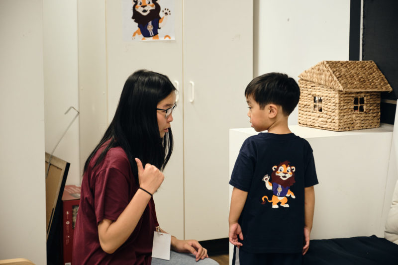 Kids volunteer pointing