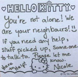 Photo of an encouragement to neighbours