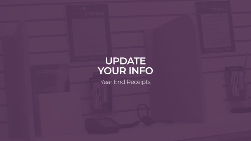 Year End Receipts - Update your info